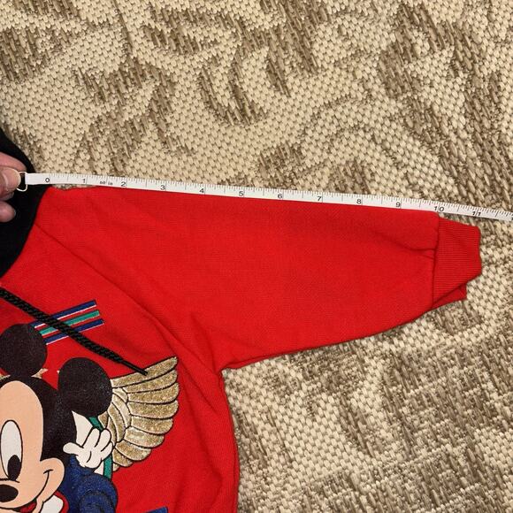Vintage 80’s 90’s Disney Babies Mickey Red Hoodie Mickey Ears Size 6-12 Months - Picture 9 of 16